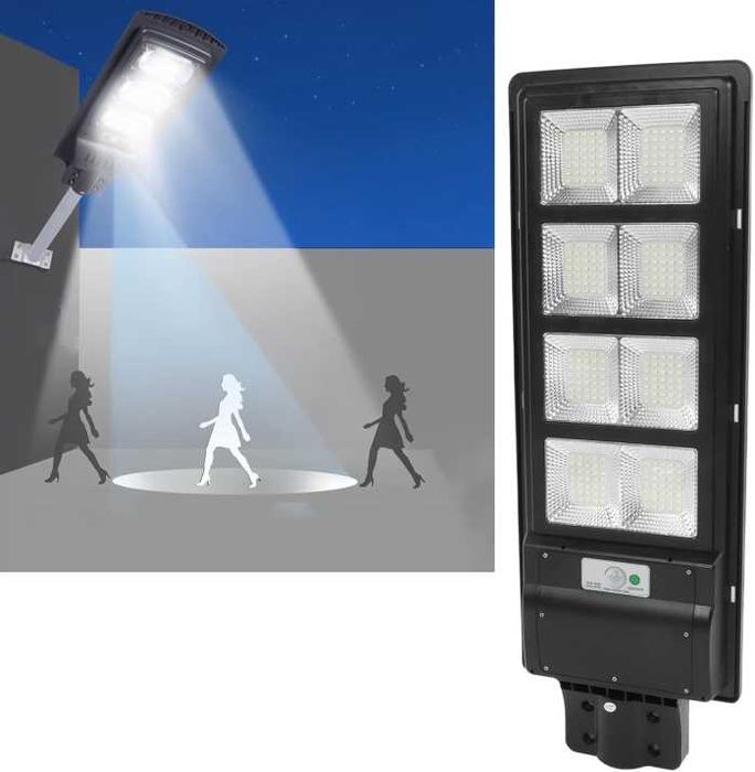 Улична соларна лампа със соларен панел и стойка 400W, 30 000mAh, 6500K