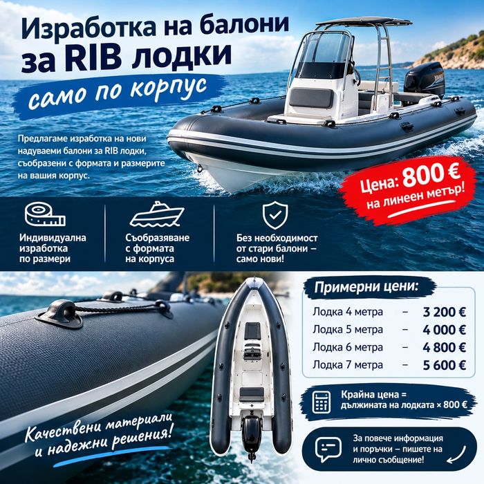 Изработка на балони за RIB лодки – само по корпус