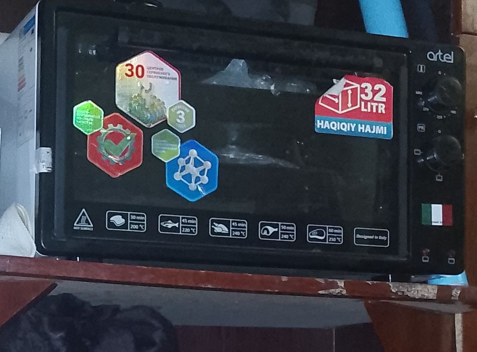 Artel elektr pechi haqiqiy hajmi 32 litr holati Yangi eskirmagan