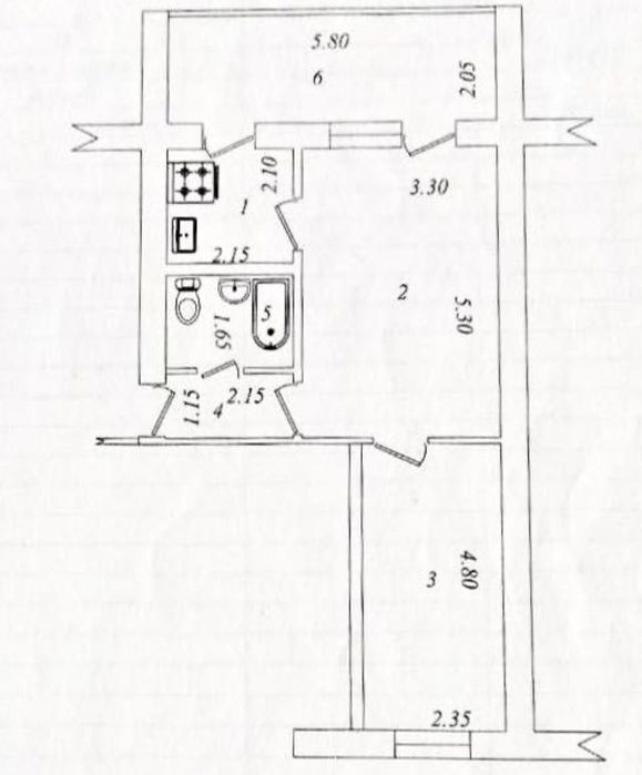 Продается 2-х комнатная квартира. Ялангач