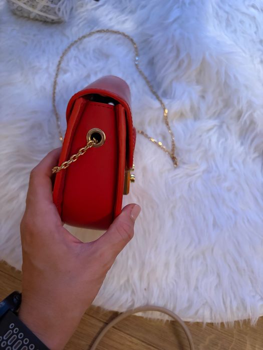 Червена чанта “Daris” естествена кожа