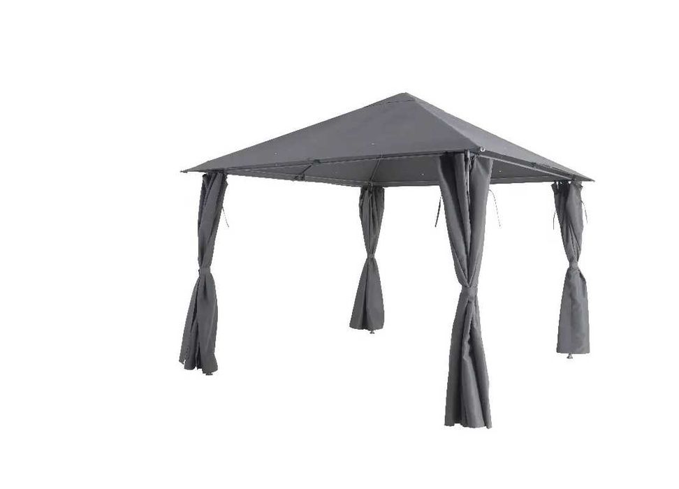 Pavilion CORT Umbrela Metalic Gradina Evenimente 3 x 3m Gri Pereti MM