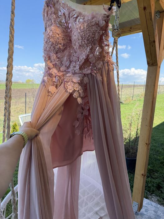 Rochie eleganta roz pal