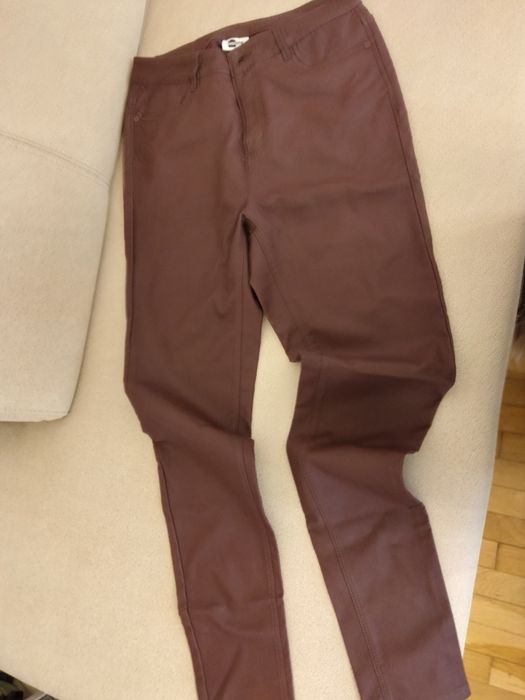 Pantaloni dama din piele grena 42 L