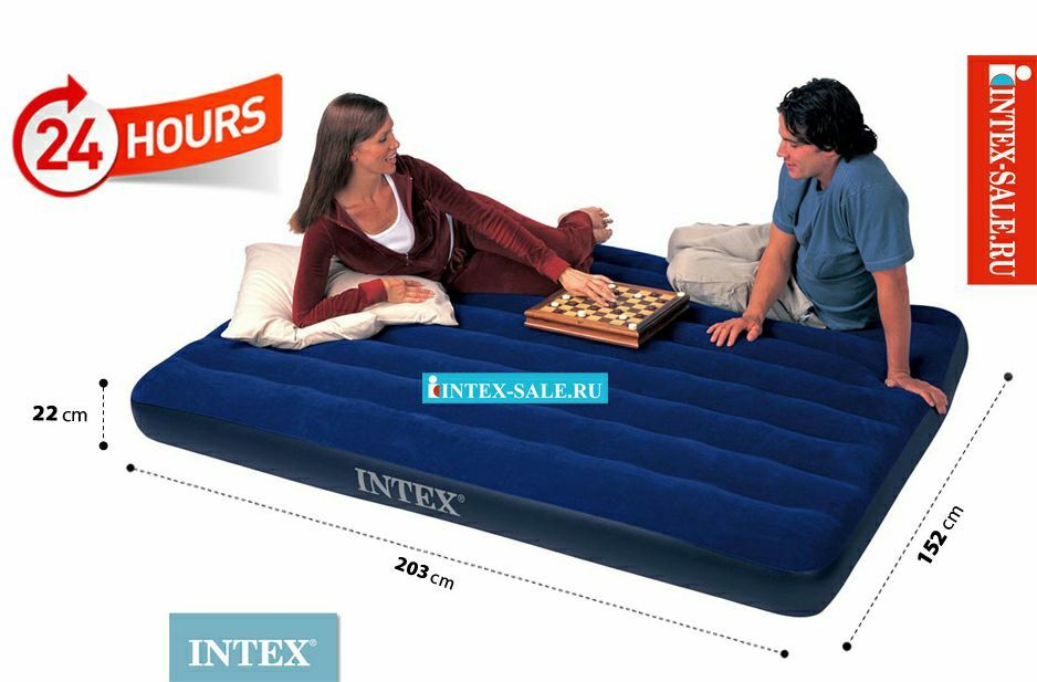 Надувной матрас-203х152х25 см. 2 подушки, насос и доставка бесплатно
