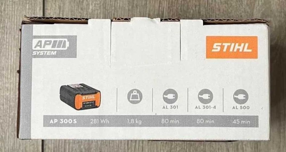 Чисто НОВА последен брой батерия Stihl AP 300 S, акумулаторна батерия Stihl, батерия за трион, храсторез, косачка, тример кастрачка коса