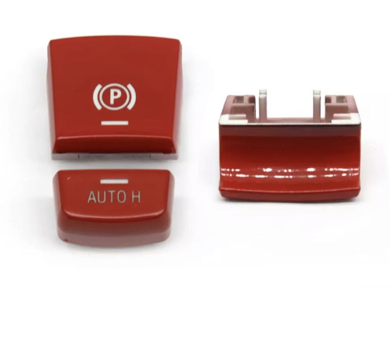 Set buton capac parcare frana mana Rosu Argintiu Bmw F10 F25 F01 F06