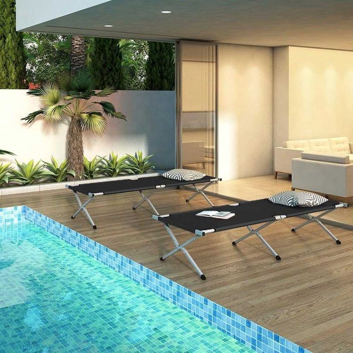 Pat pliabil camping rezistent portabil pentru exterior gradina plaja