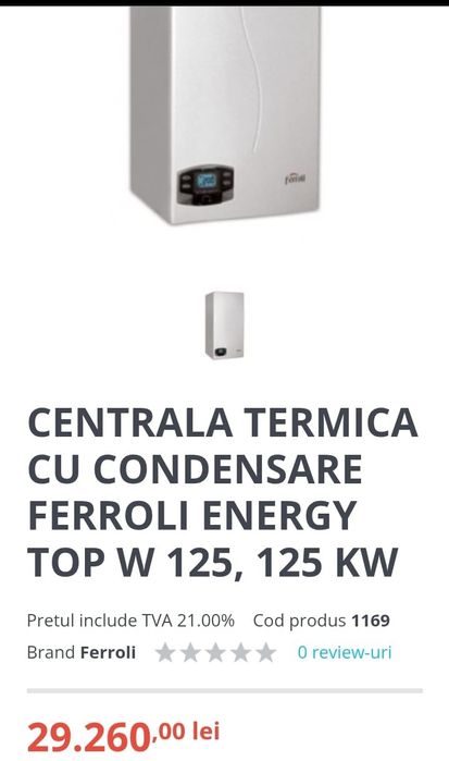 Centrala Termica cu condensare.FERROLI Energy Top w 125