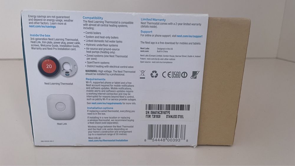 Термостат Google NEST 3rd gen EUR