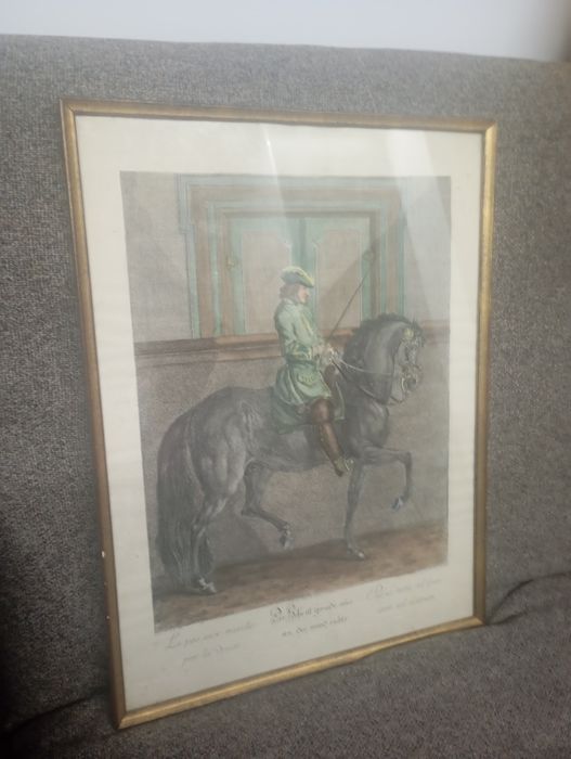 Gravura colorata veche Johann Elias Ridinger