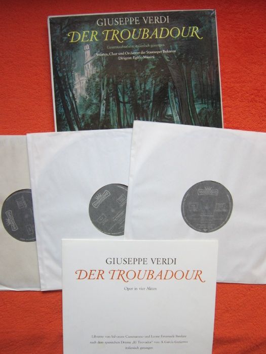 rar vinil Verdi Trubadurul 3LP in Italiana, made Germany 1968