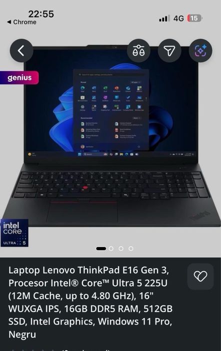 Vand laptop lenovo think pad E16 gen3