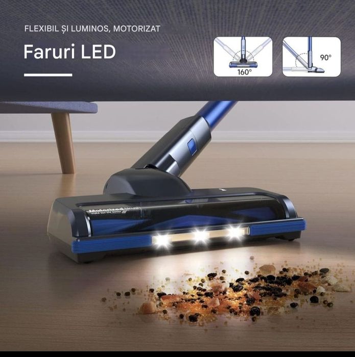 Aspirator vertical de mana pentru podele covoare