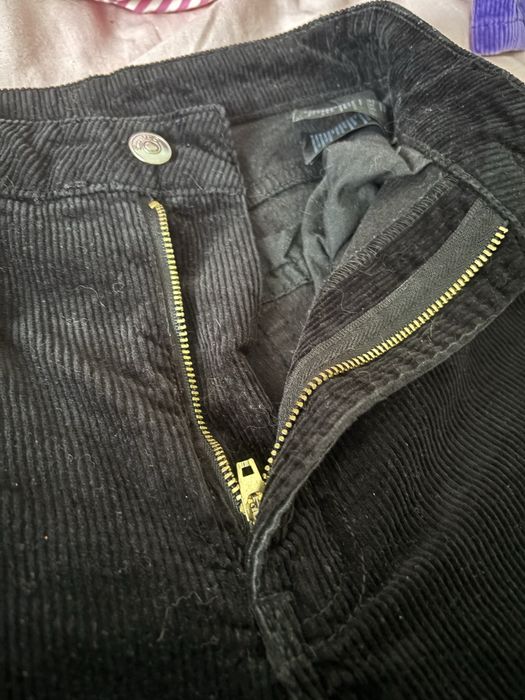 blugi negri din velur wide leg h&m marimea 32