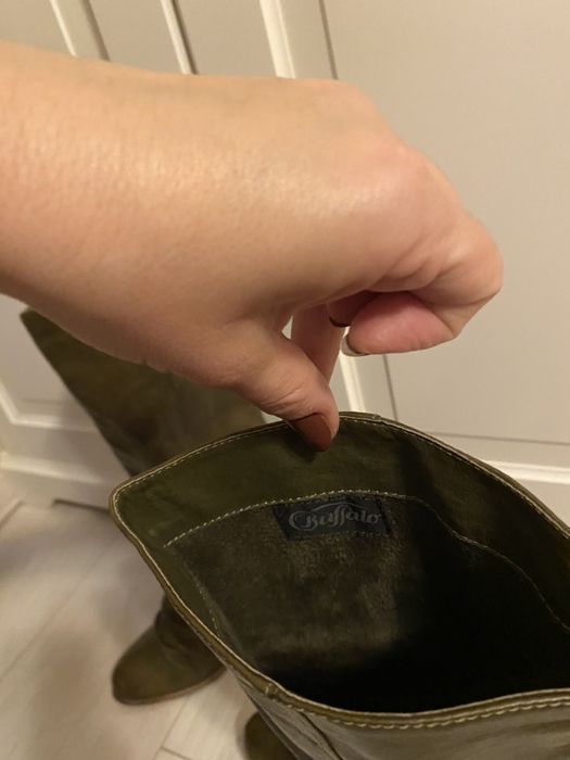 cizme-dama Buffalo London,marimea 39,piele naturala,kaki