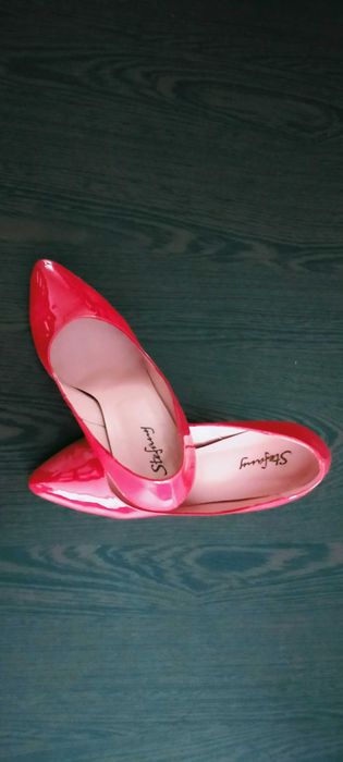 Pantofi dama, culoare-roșu, piele lăcuită exterior, piele interior