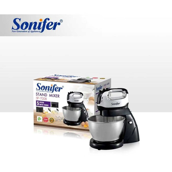 Миксер Sonifer SF-7008, с вращающейся чашей  4 литра/ 5 скоростей mi13
