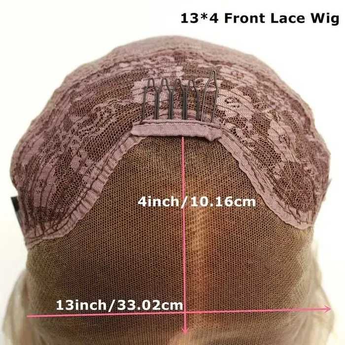 Тъмно червена бордо перука 80 см с LACE 13х4 и руси и кафяви акценти
