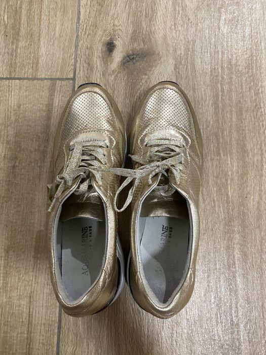 Aquamarine обувки/сникърси естествена кожа, златисти, 40 номер