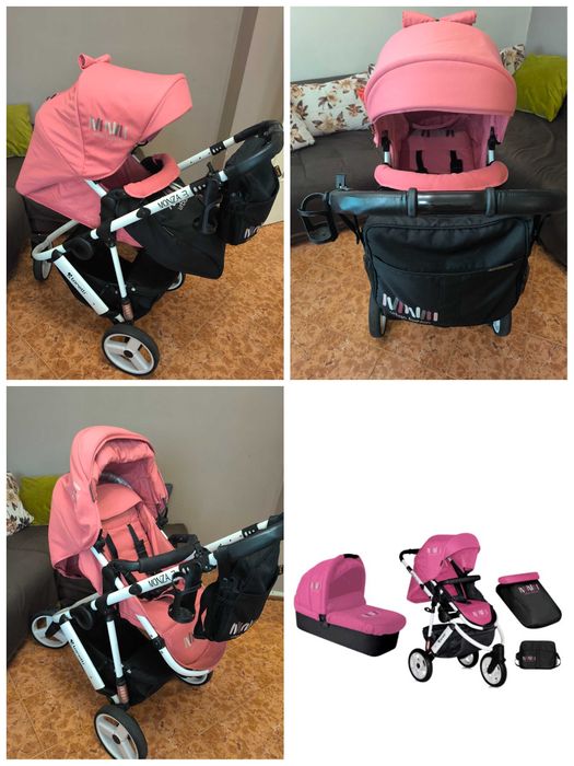 Бебешка количка Lorelli MONZA 3 2в1 Rose and Black