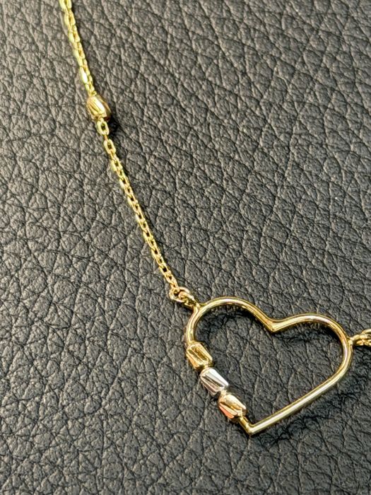 Златно колие сърце чисто ново злато Gold zlatno 14 karat 585