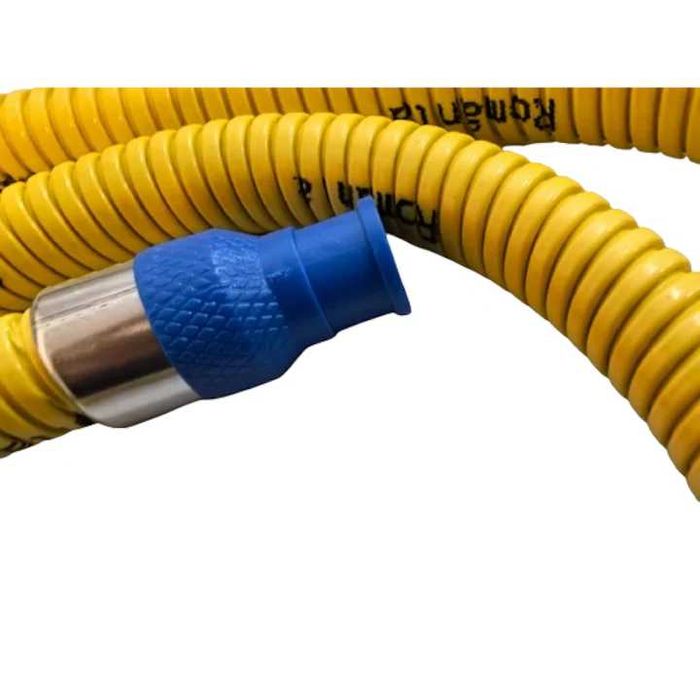 Furtun de gaz pentru butelie, 3m, INOX, flexibil, cu coliere, MVD