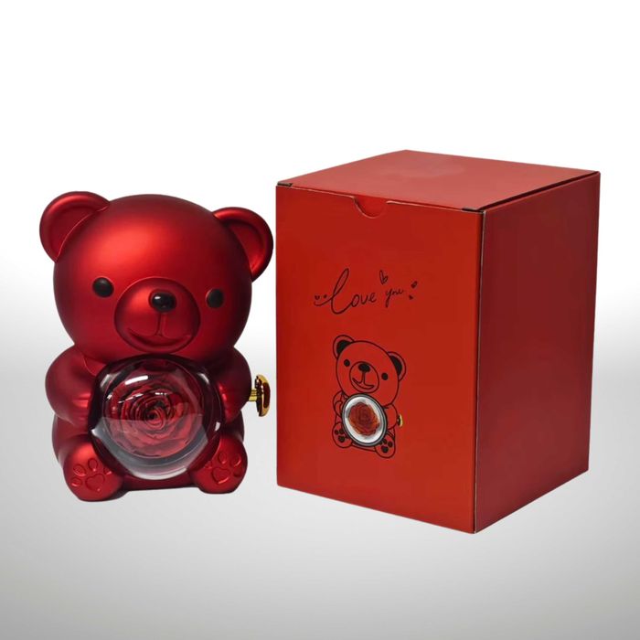 Романтично подаръчно мече с вечна роза – перфектен подарък