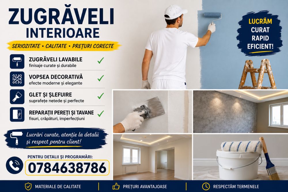 Zugraveli interioare si vopsea decorativa