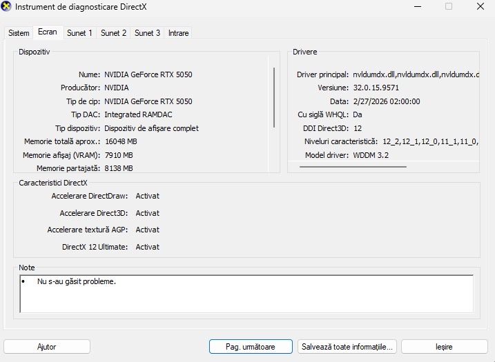 Vand placa video RTX5050