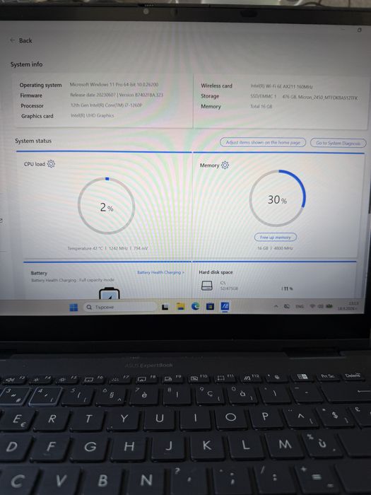 ASUS ExpertBook B7 i7-1260P / 16GB DDR5 RAM / 512GB SSD Touchscreen Flip 360 Бизнес Лаптоп
