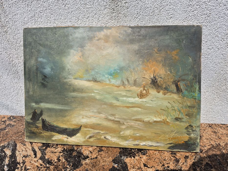 Vând tablou pictat manual pinza de pictorul Tomescu in 1987,Constanța