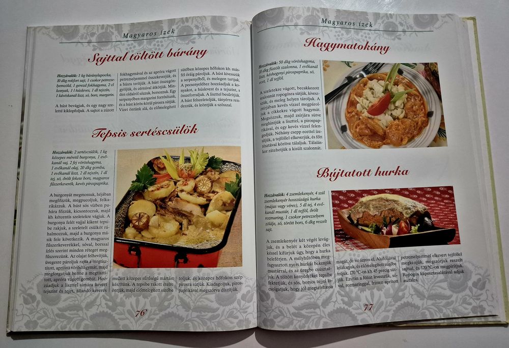 Carte de bucate "Magyaros Ízek" – rețete maghiare, ediție