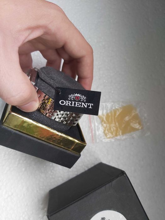 Colectie speciala ceas Orient full inox mecanic cadran gold meteorit