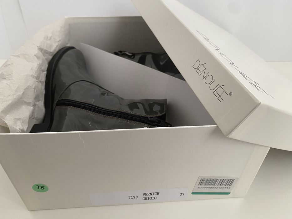 Botine de primavara, 37, piele lăcuită, brand DENOUEE (ca noi)