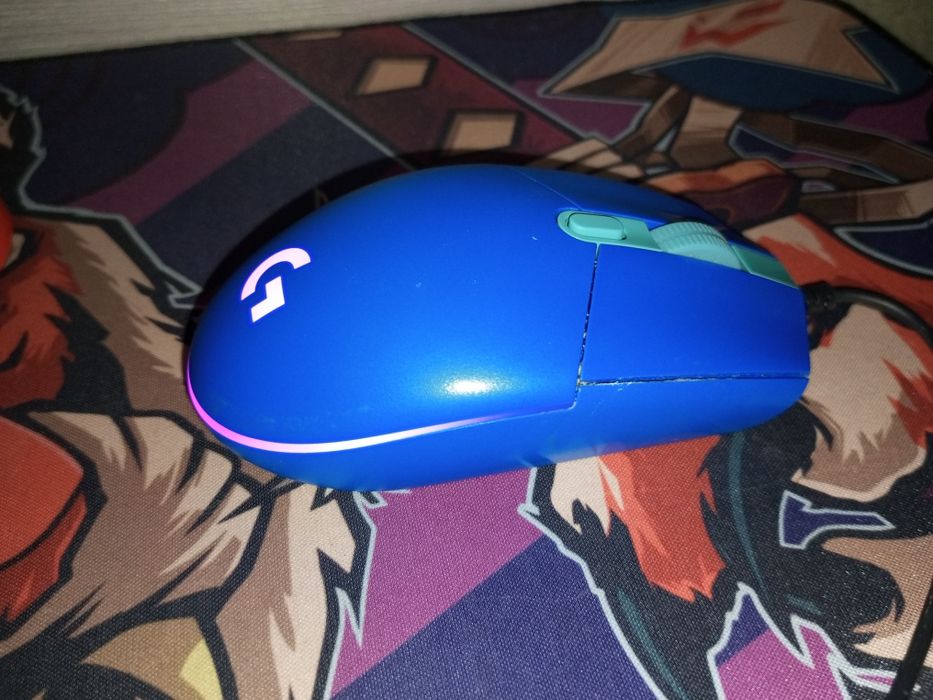 Компьютерная мышь logitech g102 lightsync синяя б/у