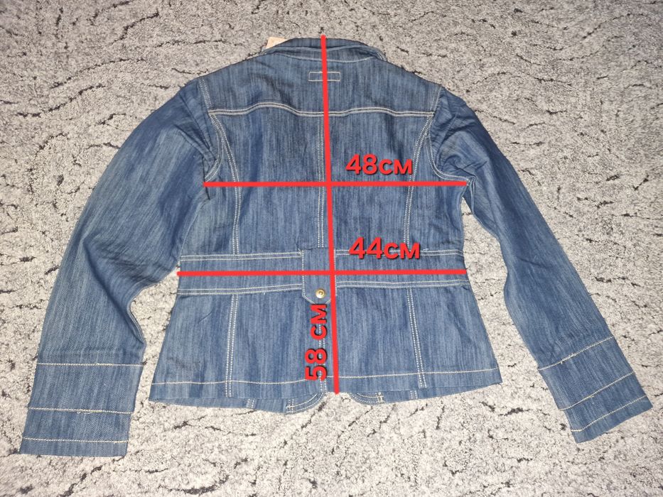 Тъмносиньо дънково сако