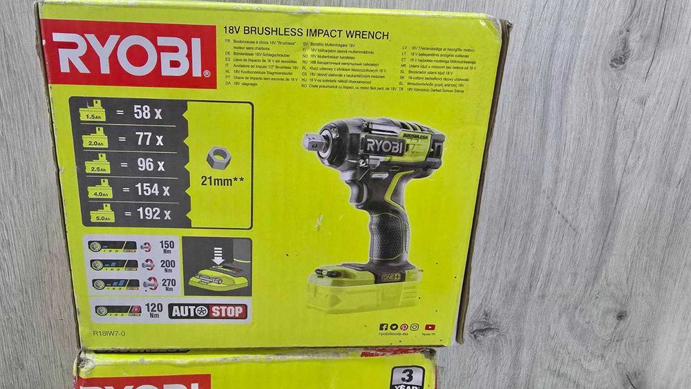 НОВ Акумулаторен гайковерт RYOBI R18IW7 гр. Варна Конфуто • OLX.bg