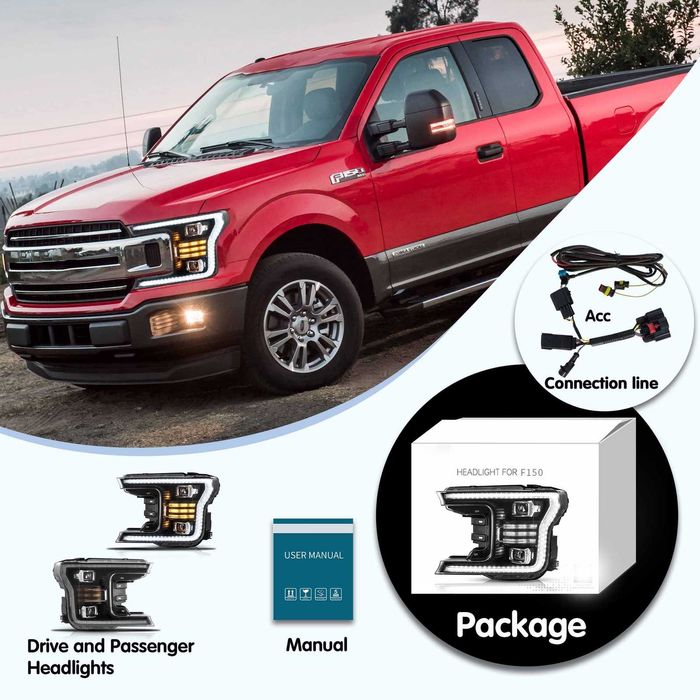 Комплект LED фарове за Ford F150 2018 - 2020