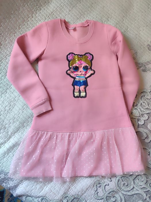 Платье с начёсом на 7-9 лет