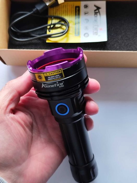 Lanterna Ulraviolet cu 3 leduri UV 365nm cu filtru UV ZWB2 (20W) -set