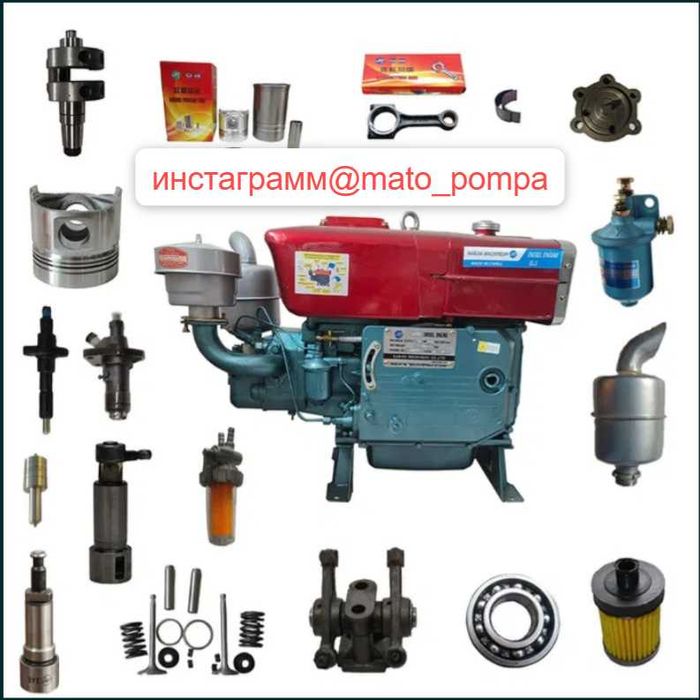 Запчасти на дизельный двигатель ZS1105, ZS1115, ZS1125 Мотопомпы