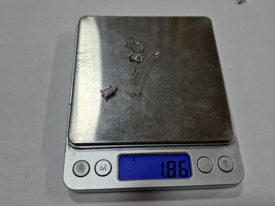 Комплект бяло злато 14К / синджир, обеци и пръстен / 6,16 гр.