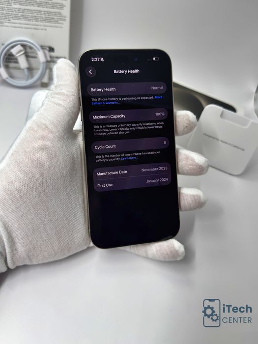 iPhone 15 Pro, 128GB, Natural Titanium, 100% батерия, ОТЛИЧЕН, 2г. ГАРАНЦИЯ!