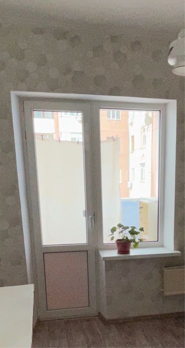 Пластиковое окно с дверью. Rehau.