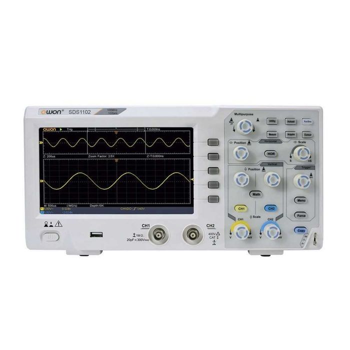 OWON SDS1102 Osciloscop 100MHz Banda, 2-Canale 1GS/s Sample Rate