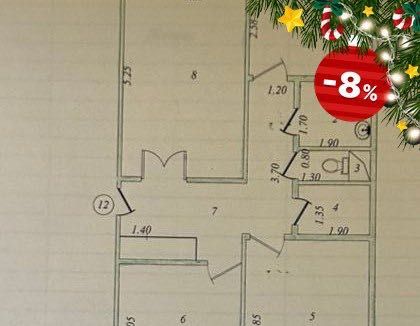 3х комнатная квартира 78 м2 Куйлюк 5 базарчик, детсад № 297 этаж 4