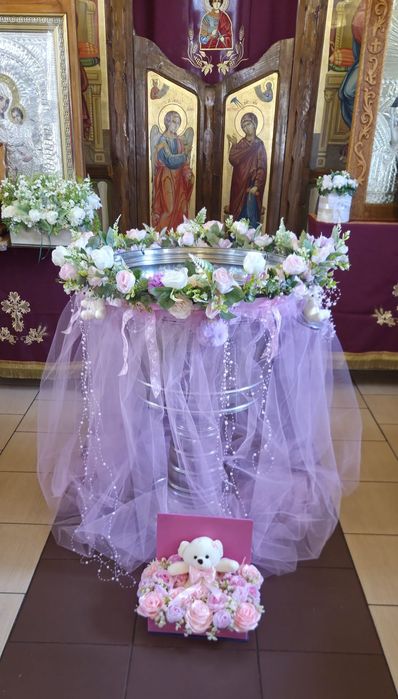Decor floral botez fetiță