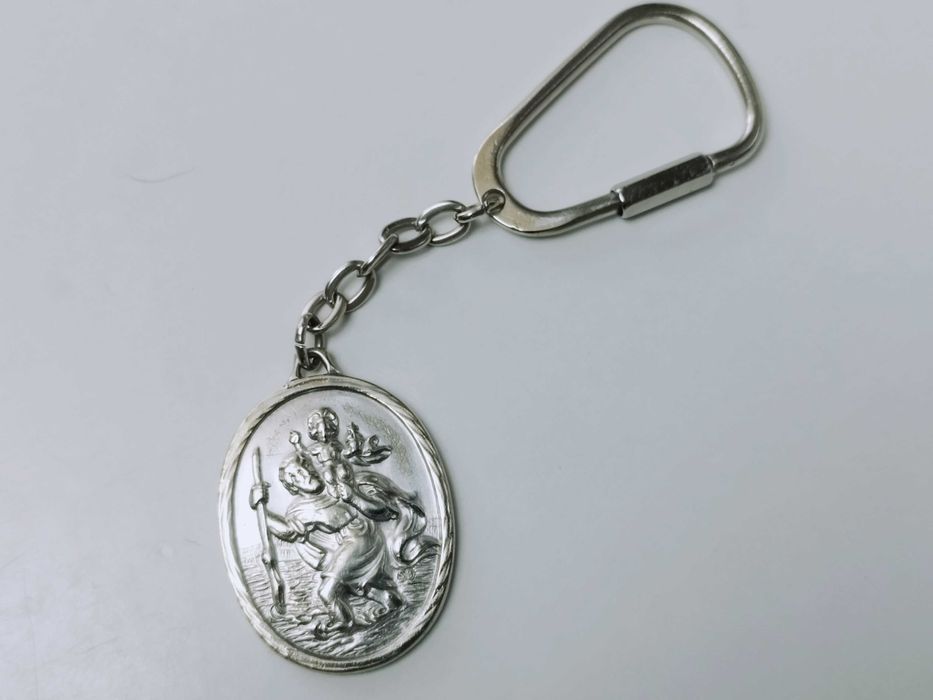 Breloc alpaca cu Sfântul Cristofor