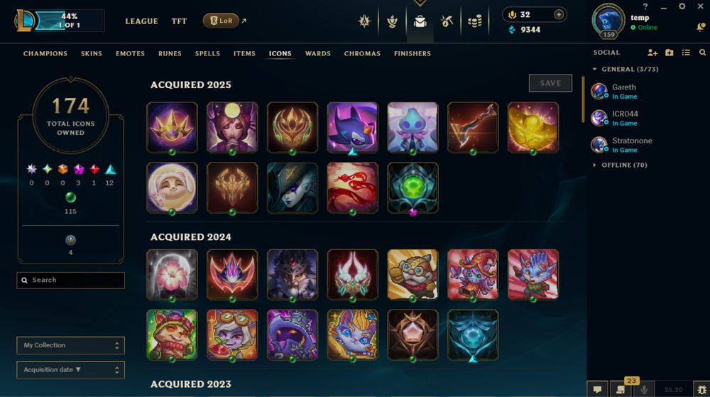 League of Legends Rank Emerald 106 skins toti campionii